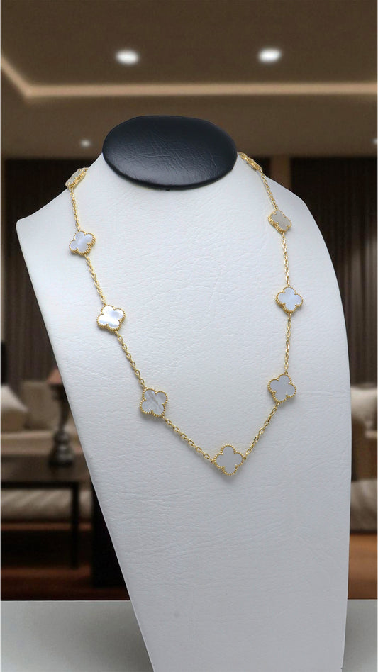 CADENA TREBOL BLANCO