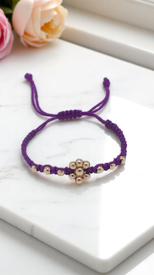 PULSERA FLOR TEJIDA